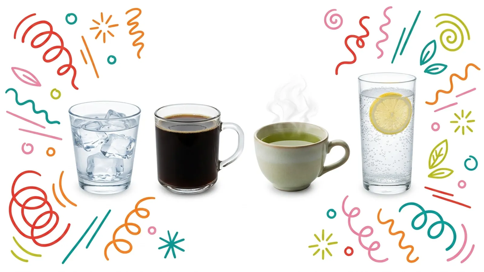 Drinks allowed during the fasting window: water, black coffee, green tea, and sparkling water